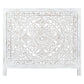 DAUPHIN MANGO WOOD QUEEN HEADBOARD ANTIQUE WHITE - MyChocolateWood