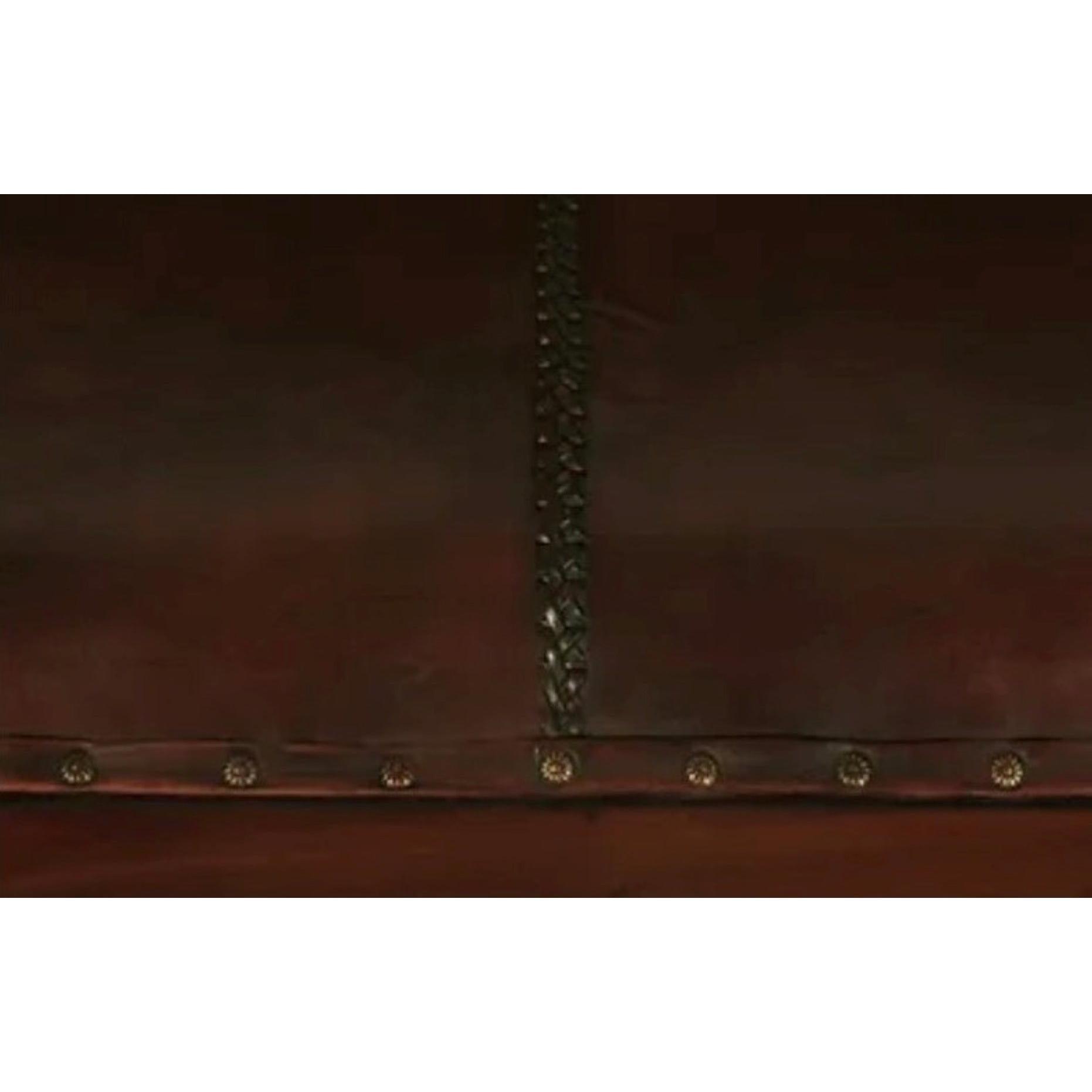 DELANY SOLID MAHOGANY TIMBER DOUBLE BENCH WITH GENUINE LEATHER SEAT IN MAHOGANY - MyChocolateWood