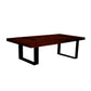 DELFINE RICH WARM BROWN MANGO WOOD COFFEE TABLE WITH BLACK METAL LEGS - MyChocolateWood