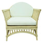 DENIZE HAMPTONS RATTAN ARMCHAIR EASY CHAIR NATURAL WITH WHITE CUSHION - MyChocolateWood