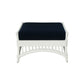 DENIZE HAMPTONS RATTAN OTTOMAN/POUF/FOOTSTOOL WITH CUSHION WHITE/NAVY - MyChocolateWood