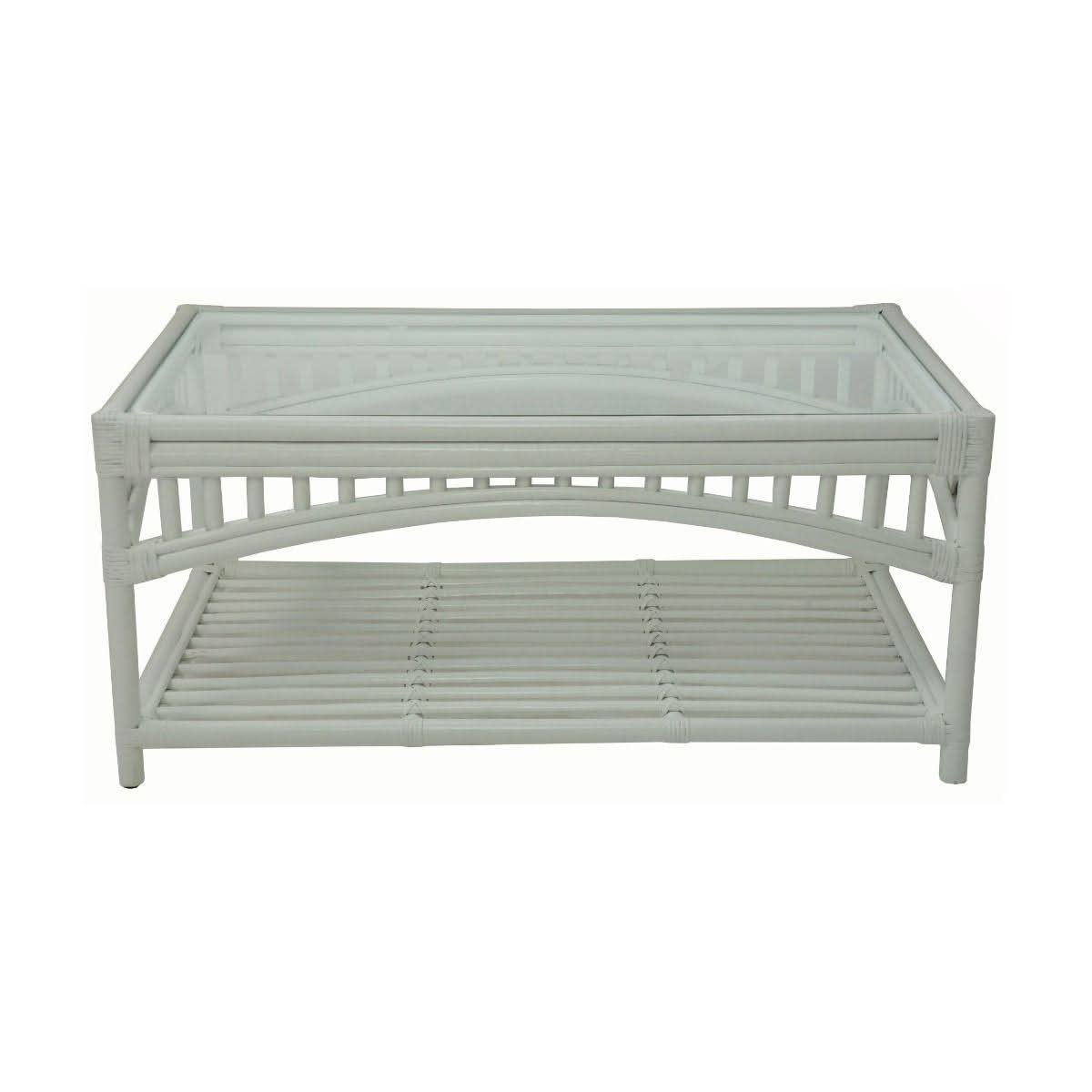 DENIZE RATTAN COFFEE TABLE IN WHITE - MyChocolateWood