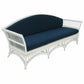 DENIZE WHITE RATTAN 2.5 SEATER SOFA SETTEE COUCH WHITE / NAVY CUSHION - MyChocolateWood