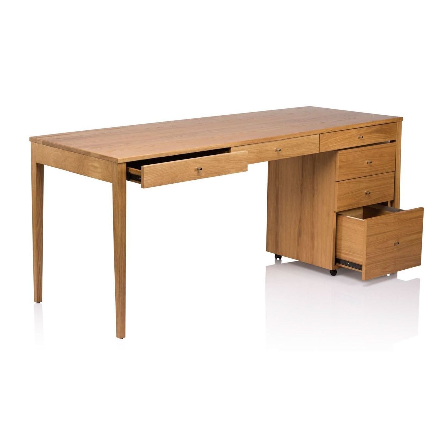DENVER CUSTOM MADE DESK IN SOLID TASSIE OAK DESK WITH PENCIL DRAWERS - MyChocolateWood