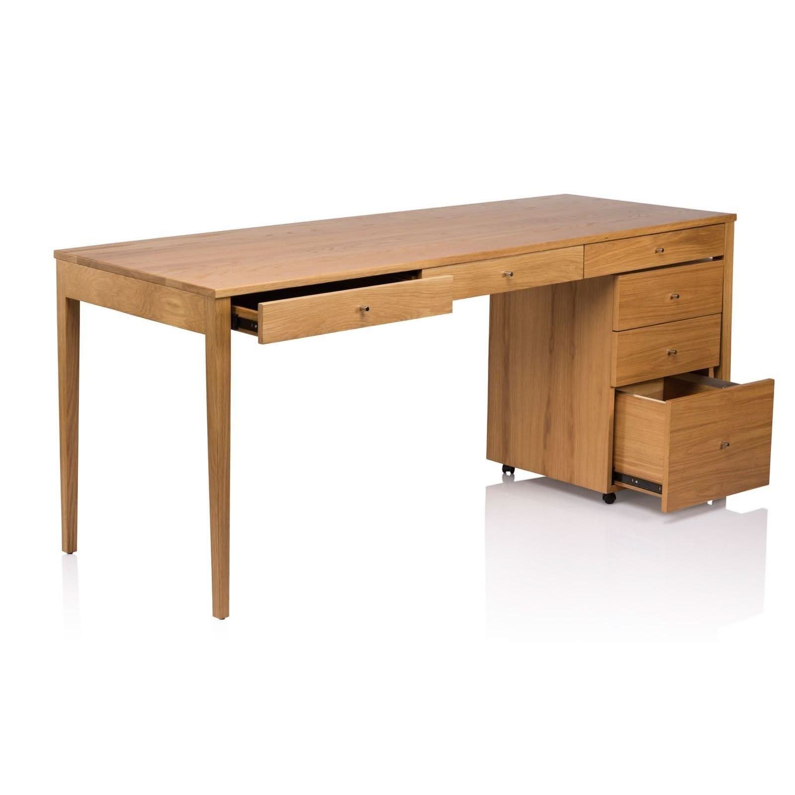 DENVER CUSTOM MADE DESK IN SOLID TASSIE OAK DESK WITH PENCIL DRAWERS - MyChocolateWood