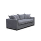 DEVINE 2 SEATER SOFA BED IN PEWTER COLOURED FABRIC - MyChocolateWood