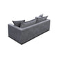 DEVINE 2 SEATER SOFA BED IN PEWTER COLOURED FABRIC - MyChocolateWood
