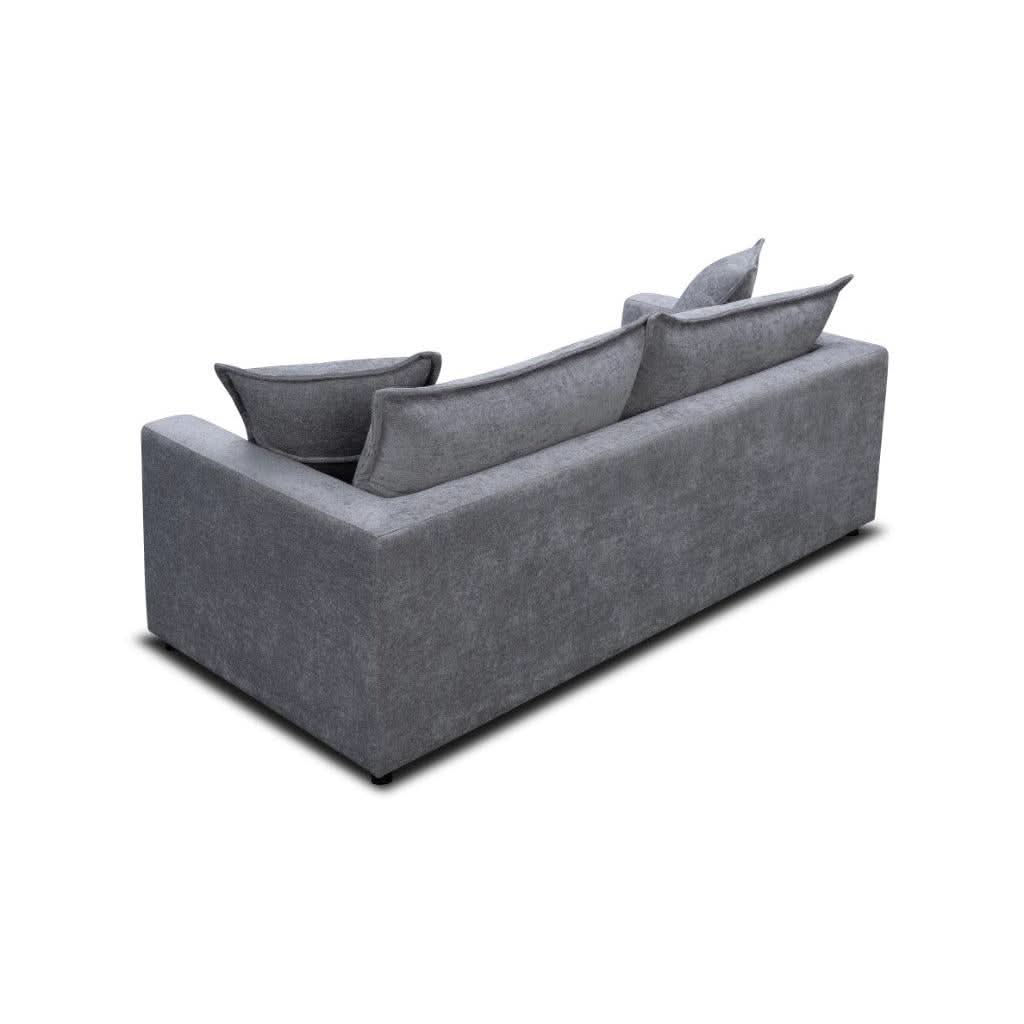 DEVINE 2 SEATER SOFA BED IN PEWTER COLOURED FABRIC - MyChocolateWood