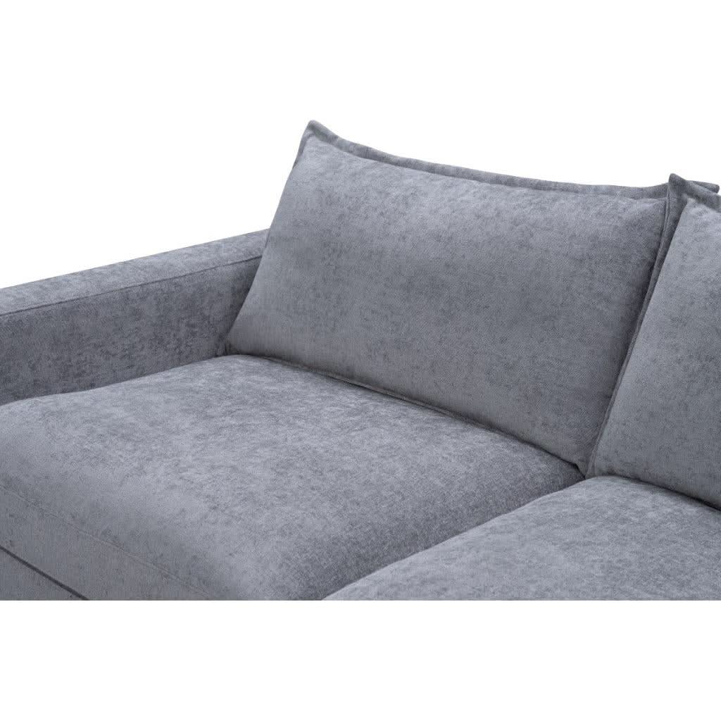 DEVINE 2 SEATER SOFA BED IN PEWTER COLOURED FABRIC - MyChocolateWood