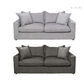 DEVINE 2 SEATER SOFA BED IN PEWTER COLOURED FABRIC - MyChocolateWood