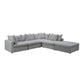 DEVINE CORNER LOUNGE SET WITH OTTOMAN SILVER COLOURED FABRIC - MyChocolateWood