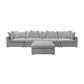 DEVINE CORNER LOUNGE SET WITH OTTOMAN SILVER COLOURED FABRIC - MyChocolateWood