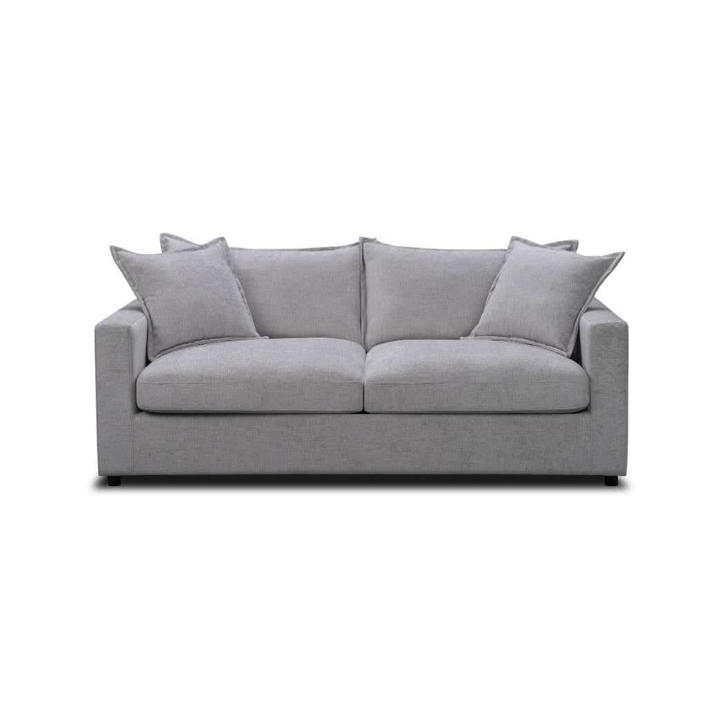 DEVINE SOFA BED IN SILVER COLOURED FABRIC - MyChocolateWood