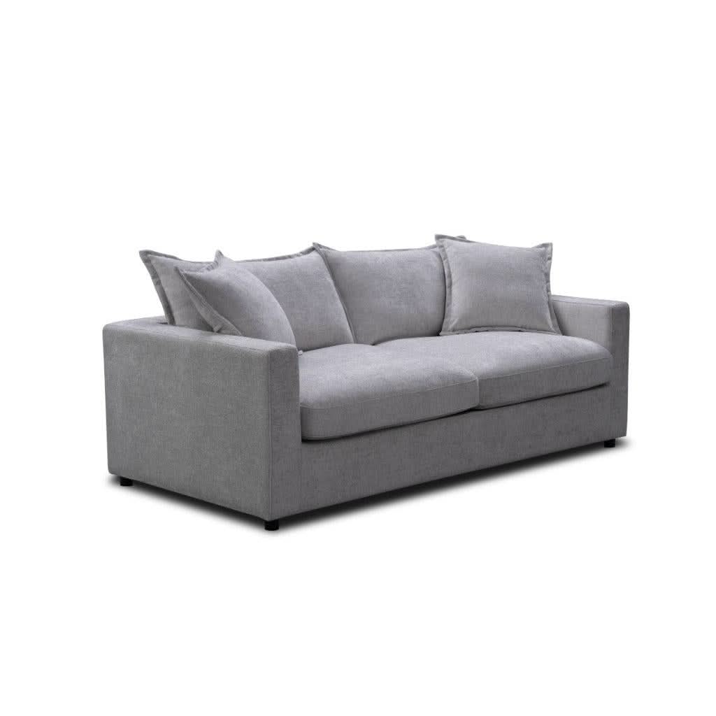DEVINE SOFA BED IN SILVER COLOURED FABRIC - MyChocolateWood