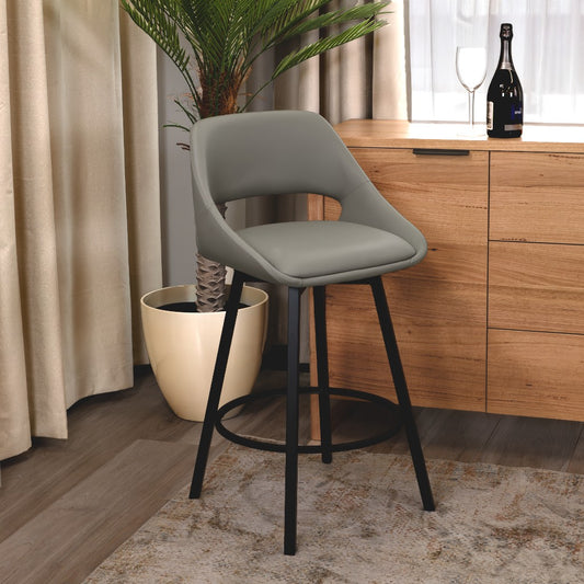 DINO PU BAR CHAIR IN LIGHT GREY