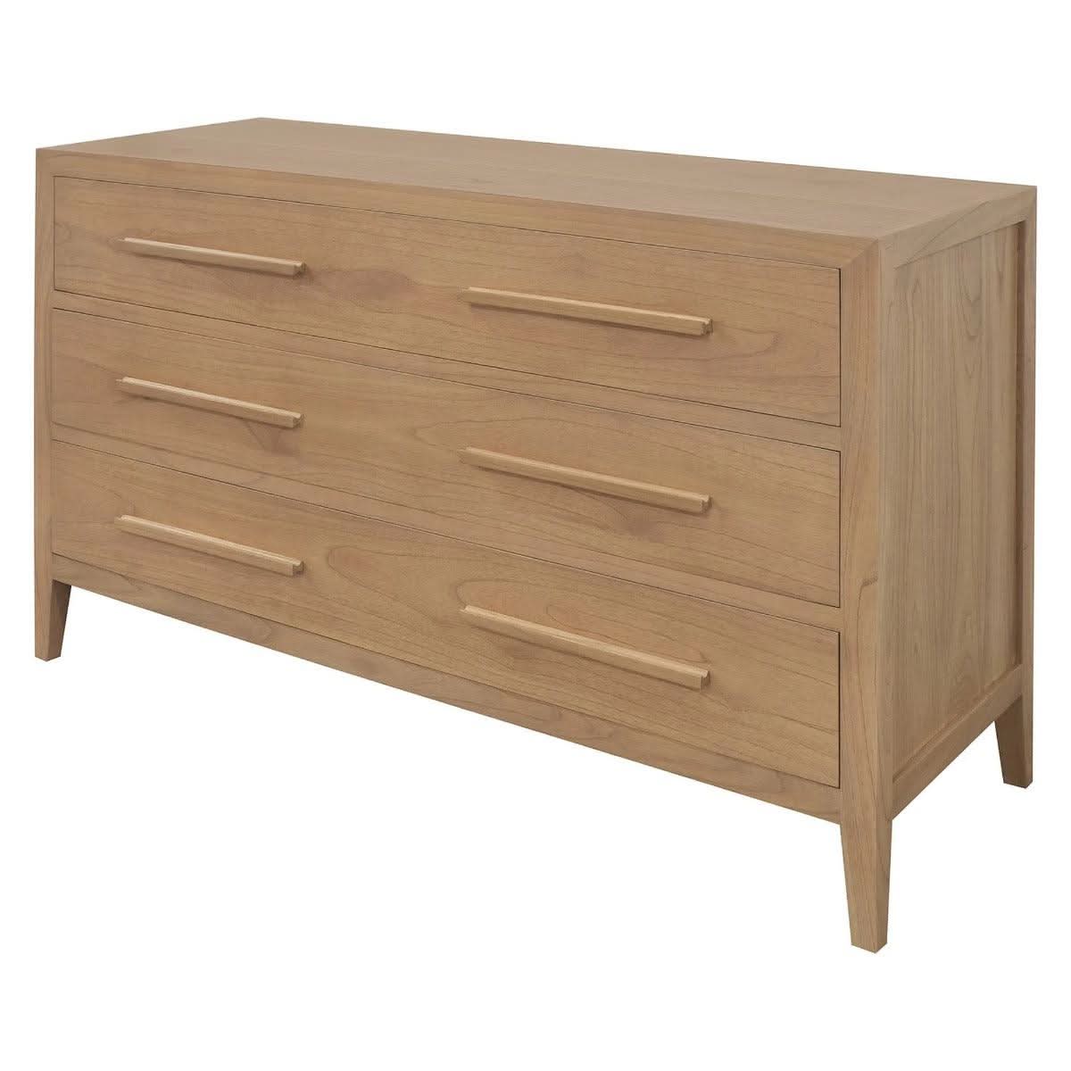 DION 3 DRAWERS DRESSER/3 DRAWERS CHEST OF DRAWERS SOLID MINDI WOOD NATURAL - MyChocolateWood