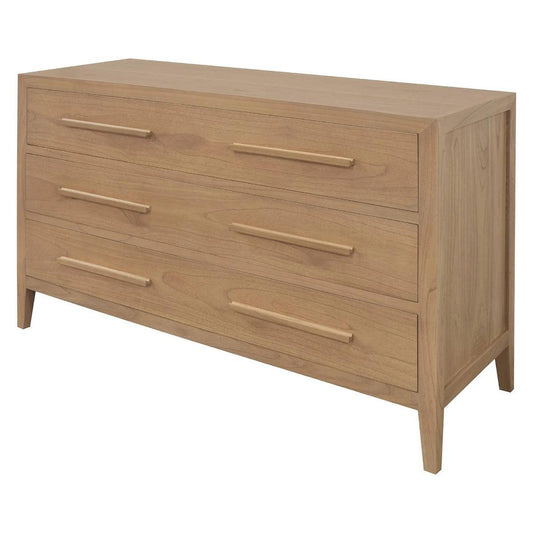 DION 3 DRAWERS DRESSER/3 DRAWERS CHEST OF DRAWERS SOLID MINDI WOOD NATURAL - MyChocolateWood