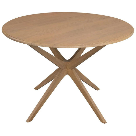 DION SOLID OAK ROUND DINING TABLE 110CM NATURAL - MyChocolateWood