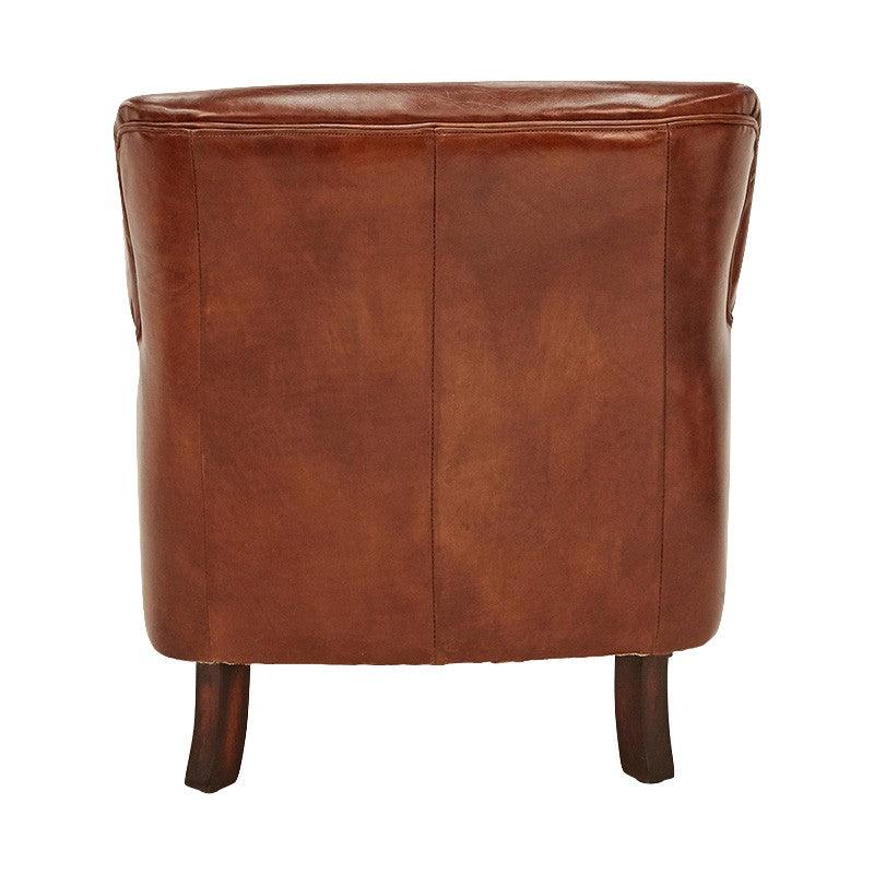DIVINITY VINTAGE AGED LEATHER ARMCHAIR, CIGAR - MyChocolateWood