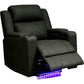 DORIA 1-SEATER (ARMCHAIR) RHINO SUEDE FABRIC ELECTRIC RECLINER IN BLACK - MyChocolateWood