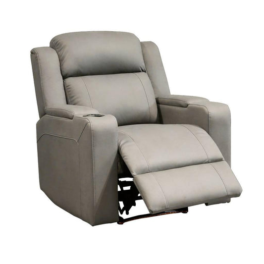 DORIA 1-SEATER (ARMCHAIR) RHINO SUEDE FABRIC ELECTRIC RECLINER IN GREY - MyChocolateWood