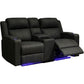 DORIA 2-SEATER RHINO SUEDE FABRIC ELECTRIC RECLINER IN BLACK - MyChocolateWood
