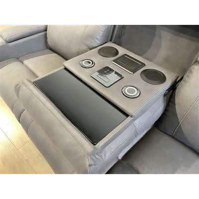 DORIA 3-SEATER RHINO SUEDE FABRIC ELECTRIC RECLINER GREY - MyChocolateWood