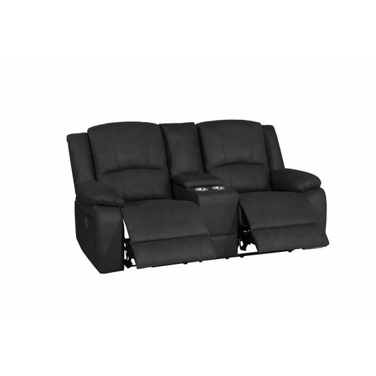 DORVAL 2-SEATER ELECTRIC RECLINER WITH CONSOLE SOFA JET - MyChocolateWood