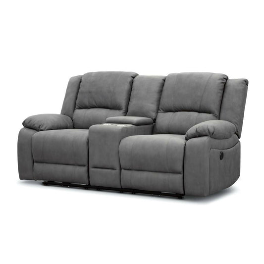 DORVAL 2 SEATER WITH CONSOLE SOFA ONYX - MyChocolateWood