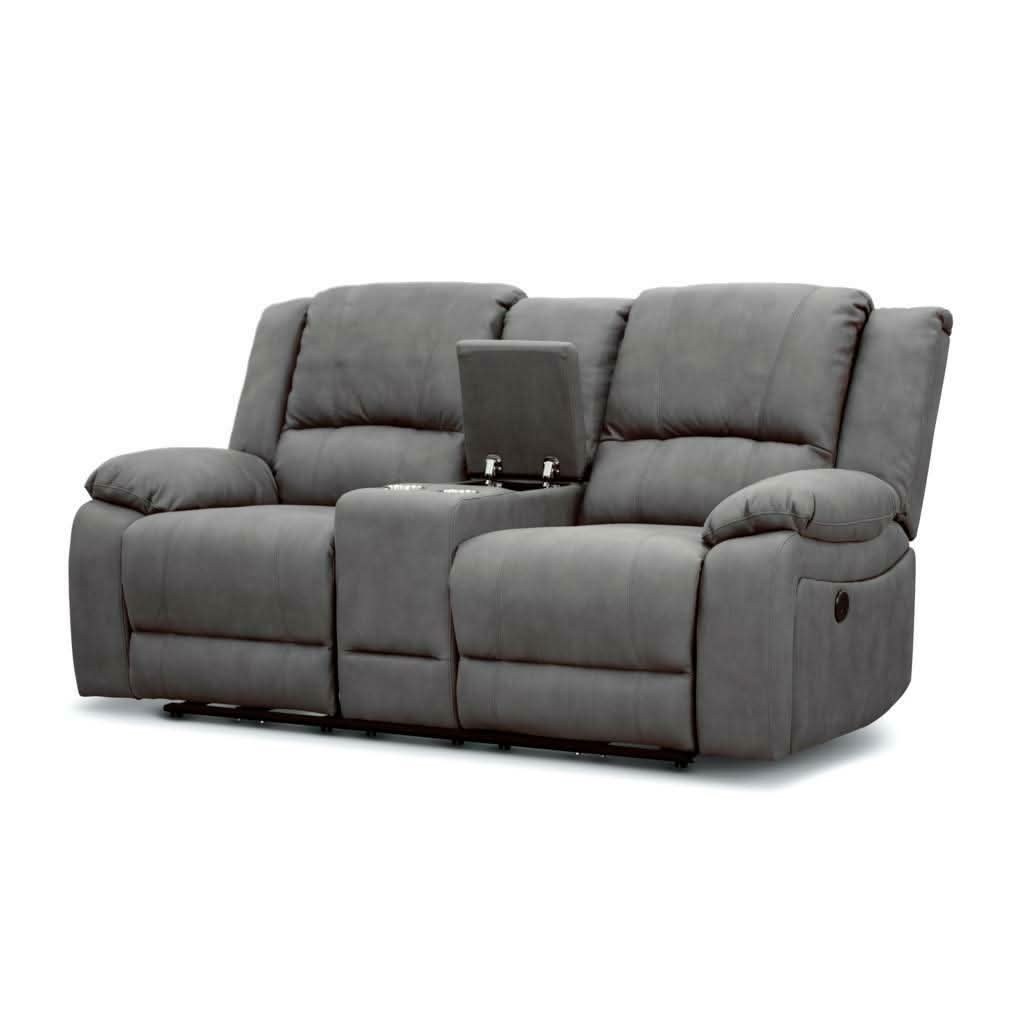 DORVAL 2 SEATER WITH CONSOLE SOFA ONYX - MyChocolateWood