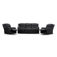 DORVAL 3-SEATER + 2 SINGLE RECLINERS SUITE ONYX - MyChocolateWood