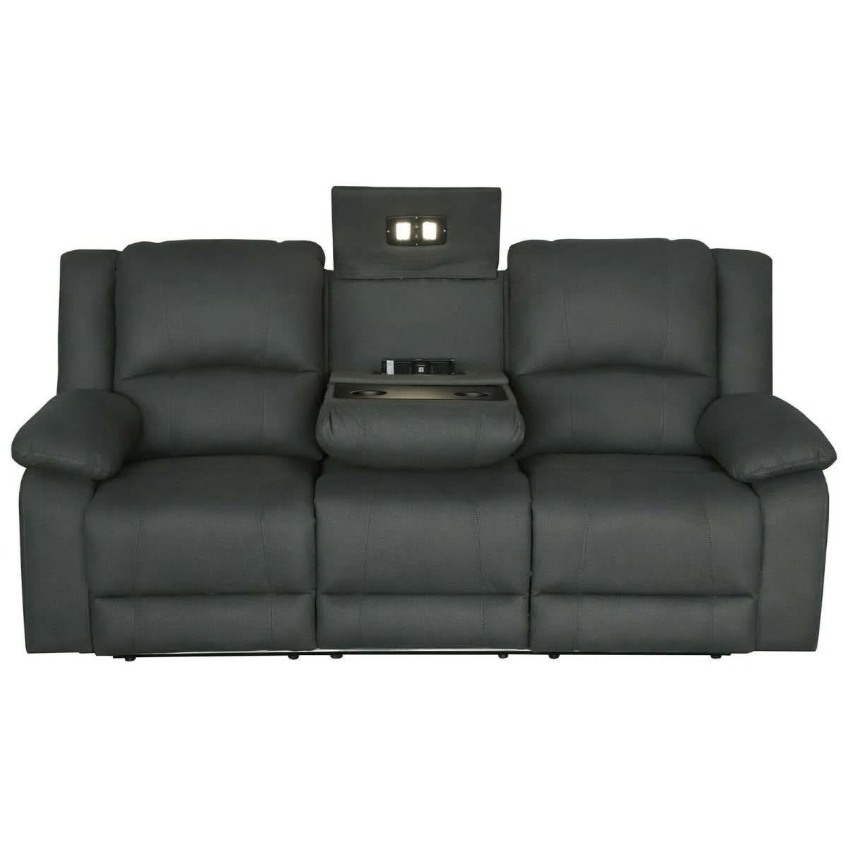 DORVAL SINGLE RECLINER SOFA/ARMCHAIR 1USB JET - MyChocolateWood