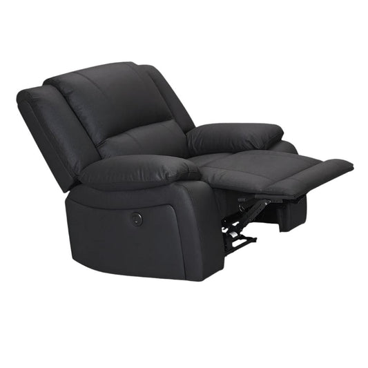 DORVAL SINGLE RECLINER SOFA/ARMCHAIR 1USB ONYX - MyChocolateWood