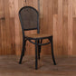 DUMAS SOLID OAK & RATTAN DINING CHAIR BLACK - MyChocolateWood