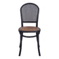 DUMAS SOLID OAK & RATTAN DINING CHAIR BLACK - MyChocolateWood