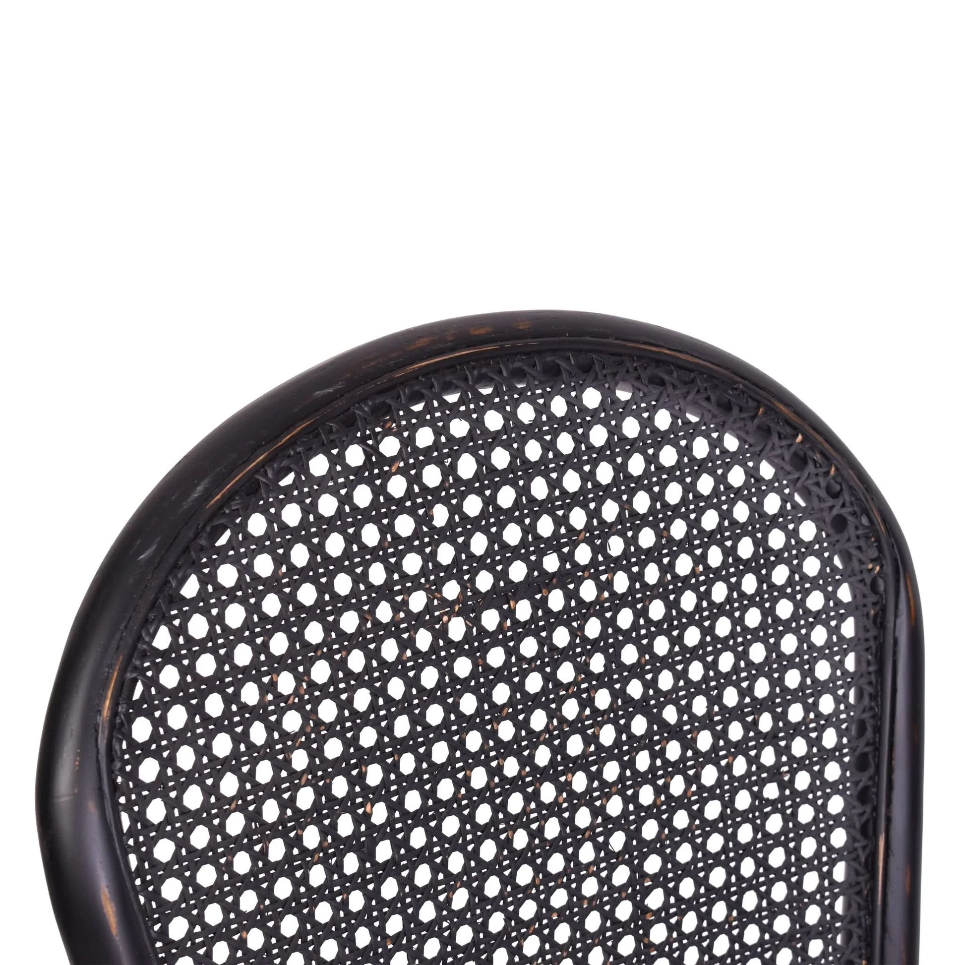 DUMAS SOLID OAK & RATTAN DINING CHAIR BLACK - MyChocolateWood