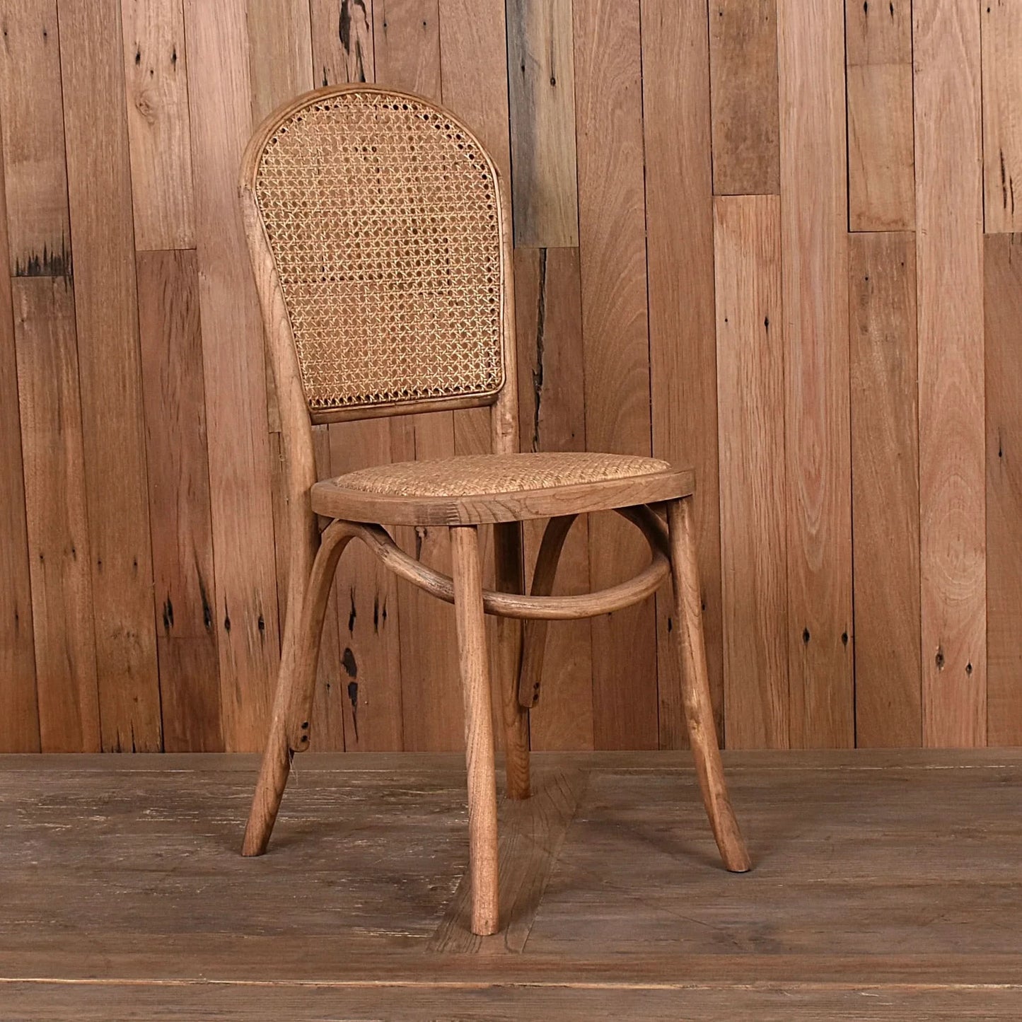 DUMAS SOLID OAK & RATTAN DINING CHAIR NATURAL - MyChocolateWood