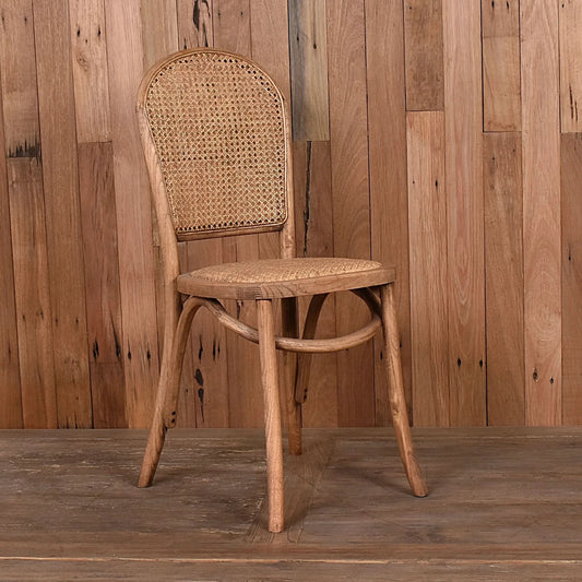 DUMAS SOLID OAK & RATTAN DINING CHAIR NATURAL - MyChocolateWood