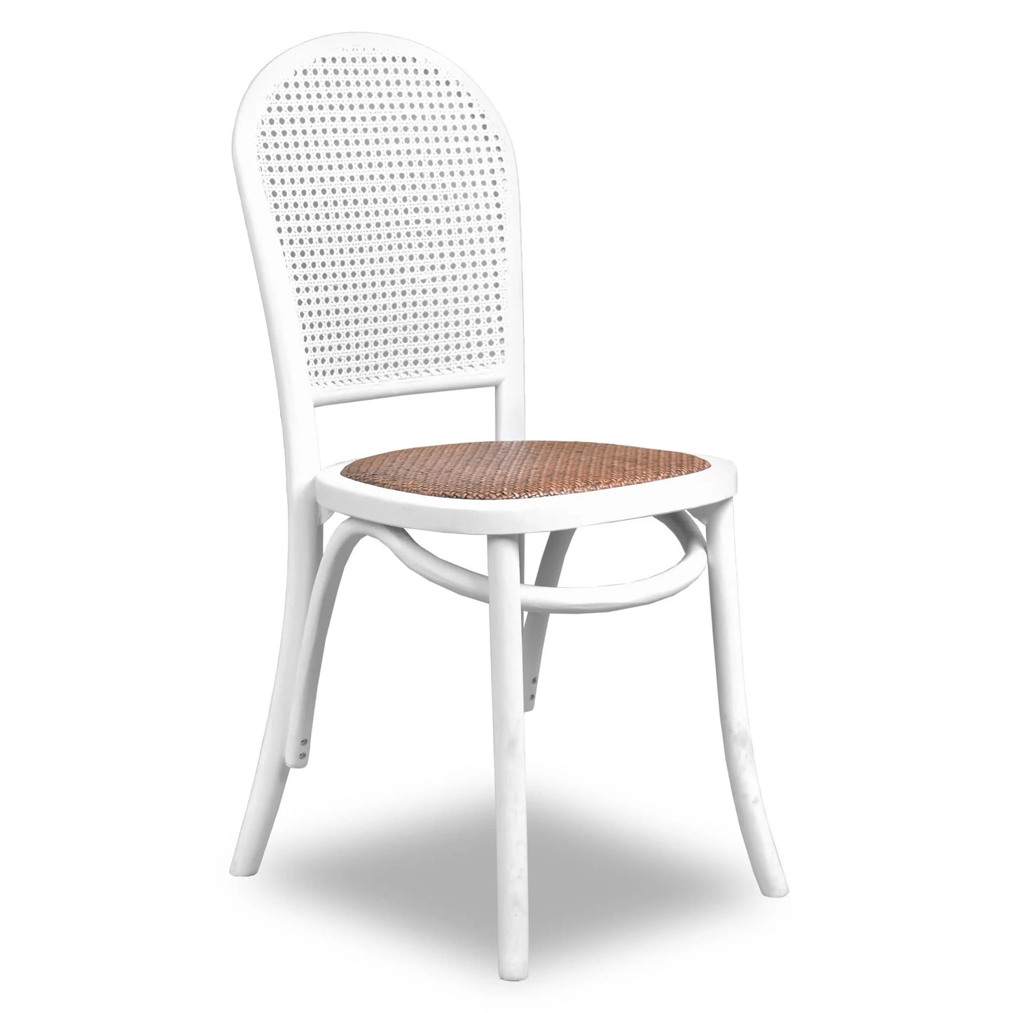 DUMAS SOLID OAK & RATTAN DINING CHAIR WHITE - MyChocolateWood