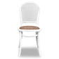 DUMAS SOLID OAK & RATTAN DINING CHAIR WHITE - MyChocolateWood