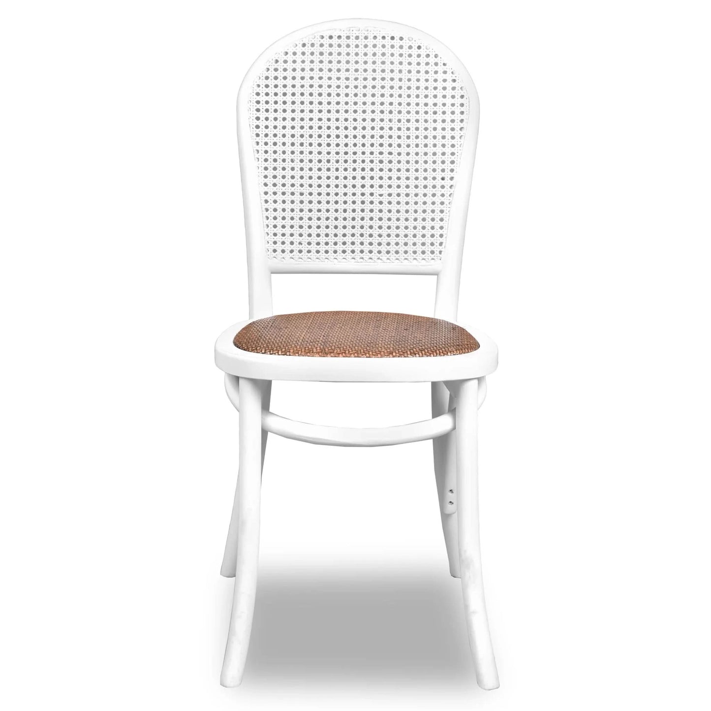 DUMAS SOLID OAK & RATTAN DINING CHAIR WHITE - MyChocolateWood