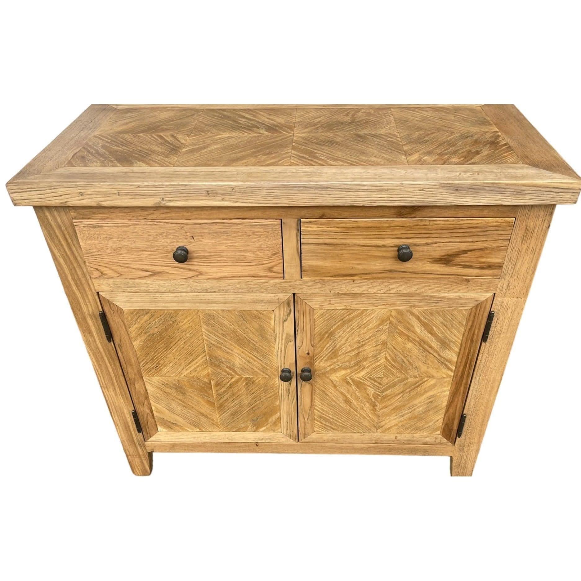 DUTCHY FRENCH PROVINCIAL STYLE BUFFET/SIDEBOARD 2 DOORS & 2 DRAWERS WITH PARQUETRY PATTERN 90 CMS - MyChocolateWood