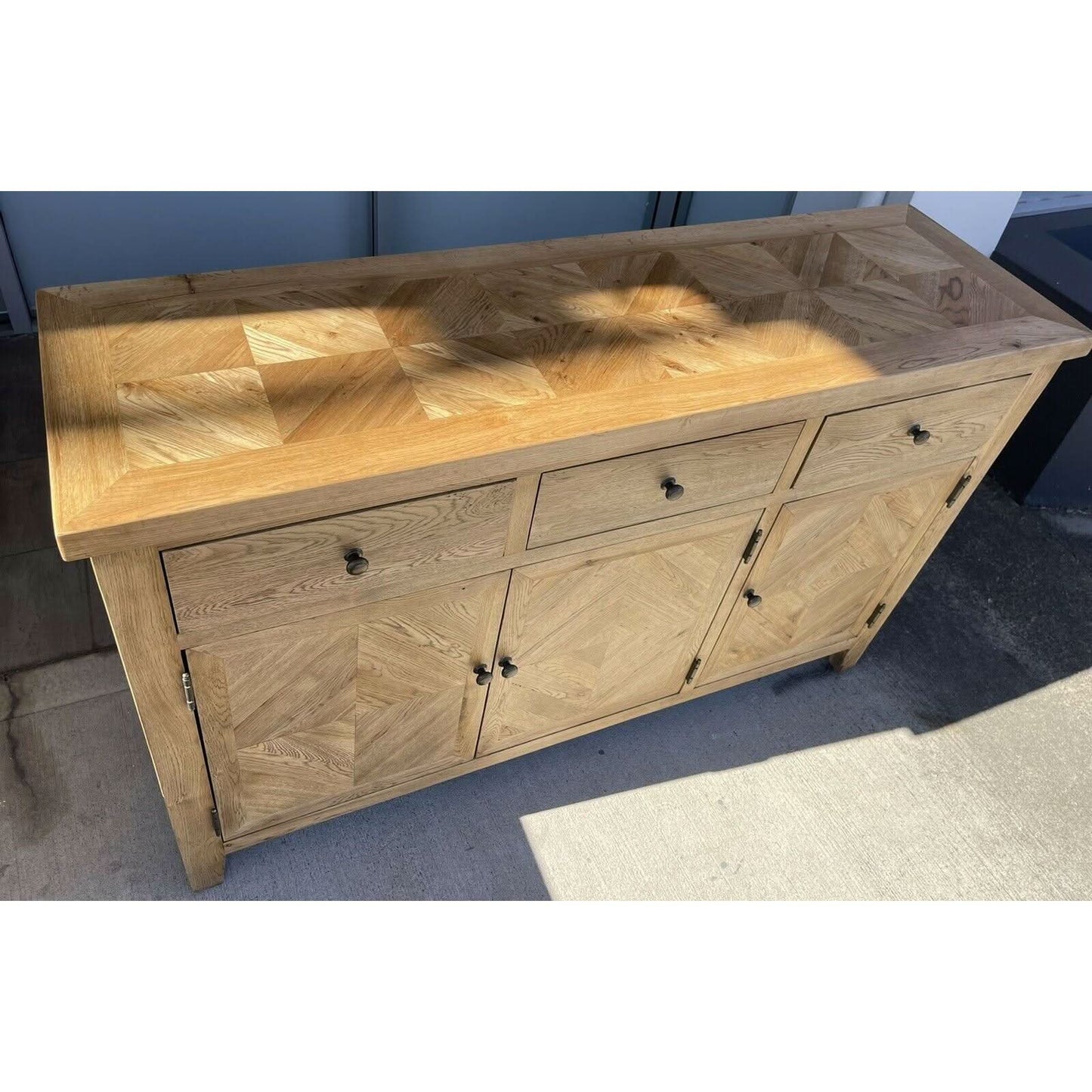 DUTCHY FRENCH PROVINCIAL STYLE BUFFET/SIDEBOARD 3 DOORS & 3 DRAWERS WITH PARQUETRY PATTERN 140 CMS - MyChocolateWood