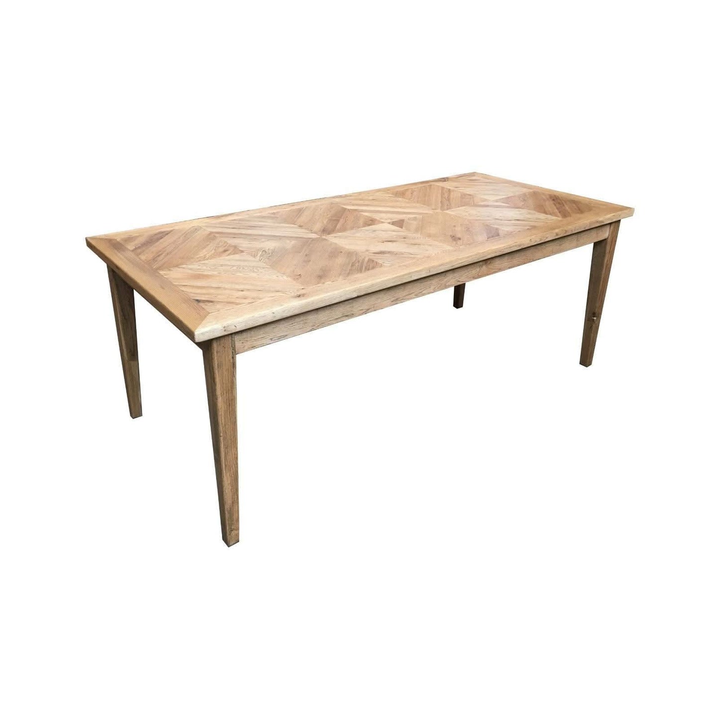 DUTCHY FRENCH PROVINCIAL STYLE DINING TABLE WITH PARQUETRY PATTERN 150 CMS - MyChocolateWood