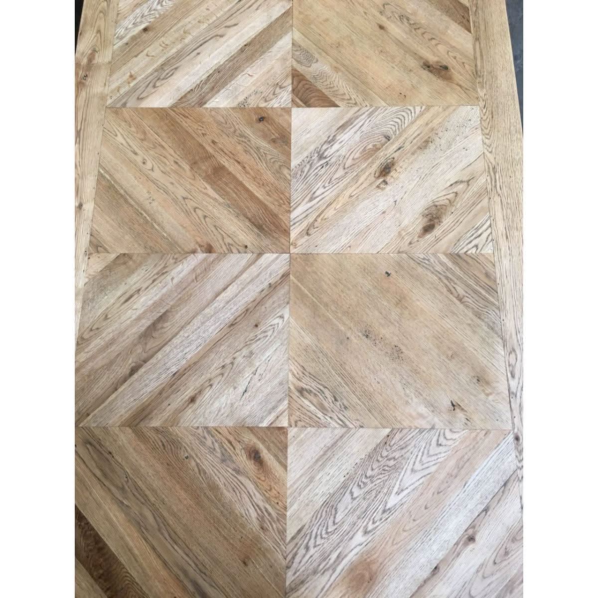 DUTCHY FRENCH PROVINCIAL STYLE DINING TABLE WITH PARQUETRY PATTERN 150 CMS - MyChocolateWood
