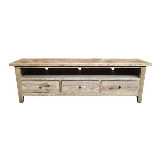 DUTCHY FRENCH PROVINCIAL STYLE TV UNIT ETU 3 DRAWERS WITH PARQUETRY PATTERN 180 CMS - MyChocolateWood