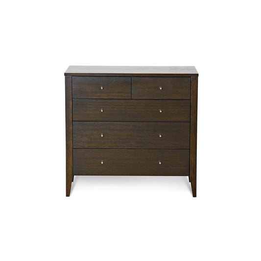 DYLAN TASSIE OAK 5 DRAWER TALLBOY IN CHOCOLATE - AUSTRALIAN MADE TO ORDER - MyChocolateWood