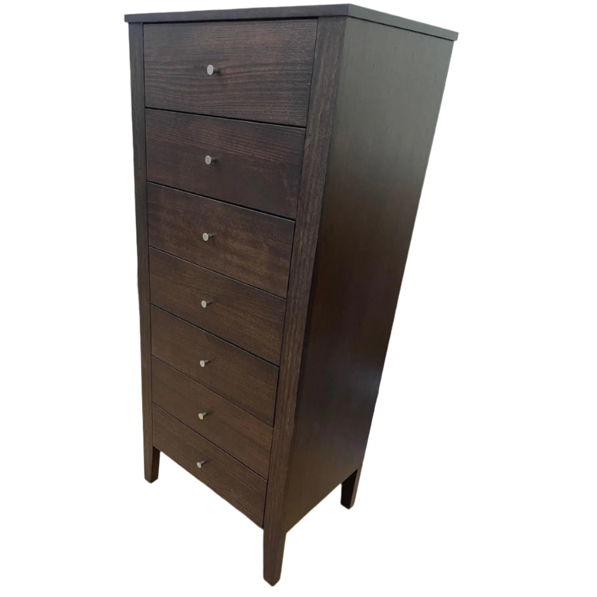 DYLAN TASSIE OAK 7 DRAWERS NARROW TALLBOY IN CHOCOLATE AUSTRALIAN MADE TO ORDER - MyChocolateWood