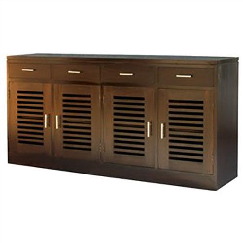 EBONY SOLID MAHOGANY BUFFET/SIDEBOARD 4 DOORS 4 DRAWERS IN CHOCOLATE COLOUR - MyChocolateWood