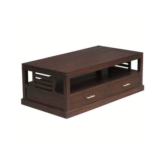 EBONY SOLID MAHOGANY COFFEE TABLE 4 DRAWER CHOCOLATE COLOUR - MyChocolateWood